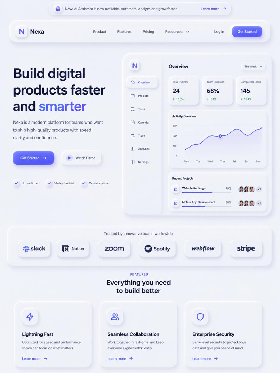 Neumorphism design trend example