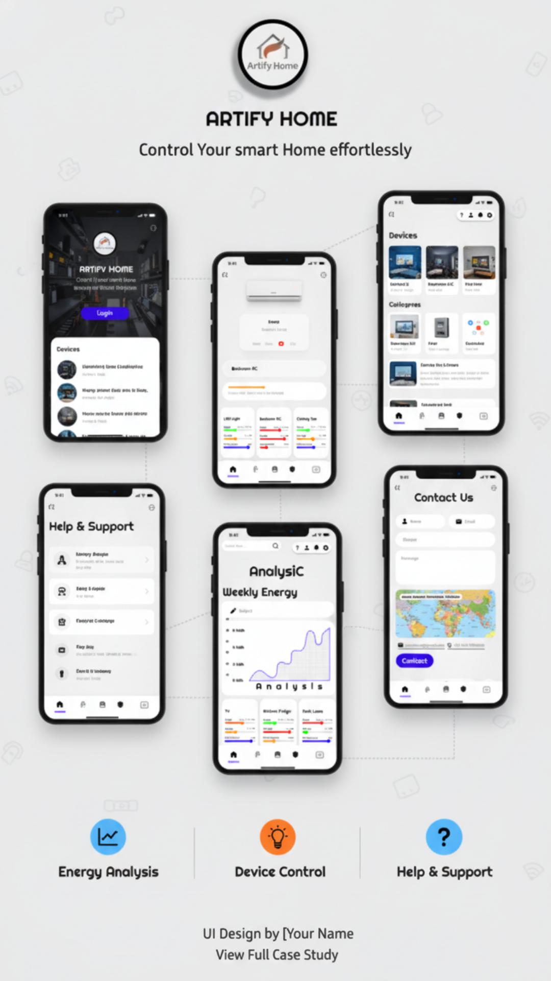 Smart home devices app UI design