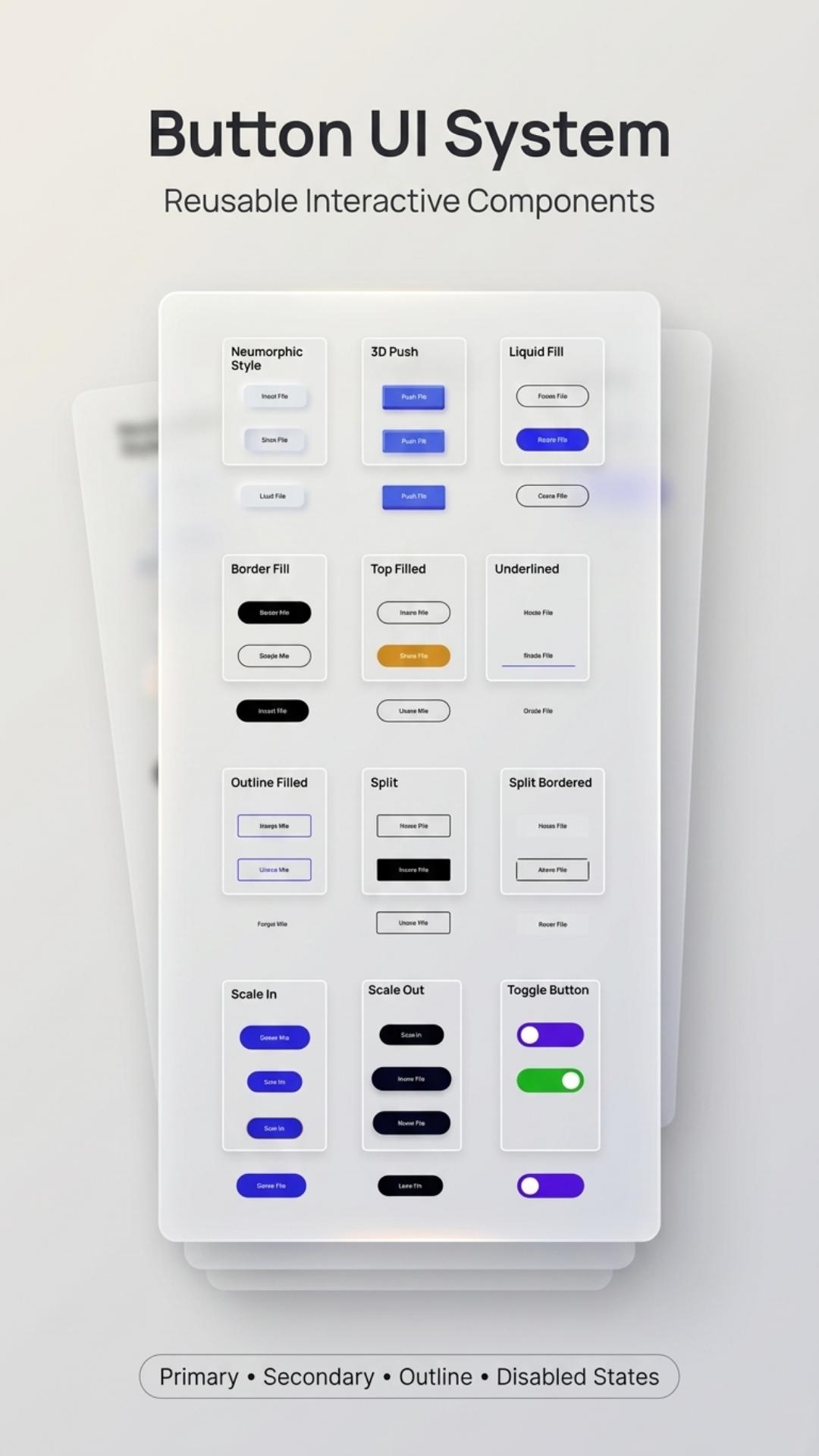 Buttons and dropdown interactions UI