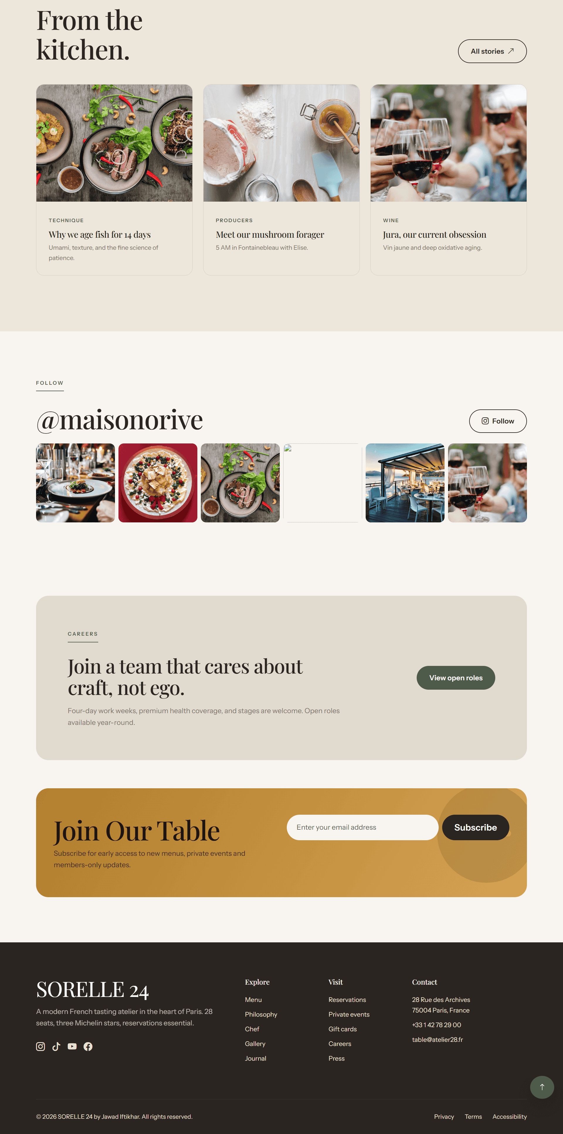 SORELLE 24 restaurant reservation theme