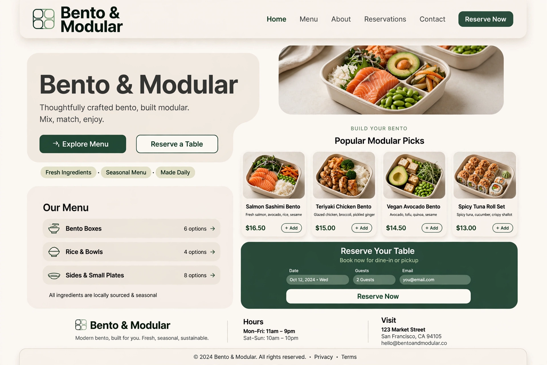 SaaS Landing Example – Restaurant website landing page