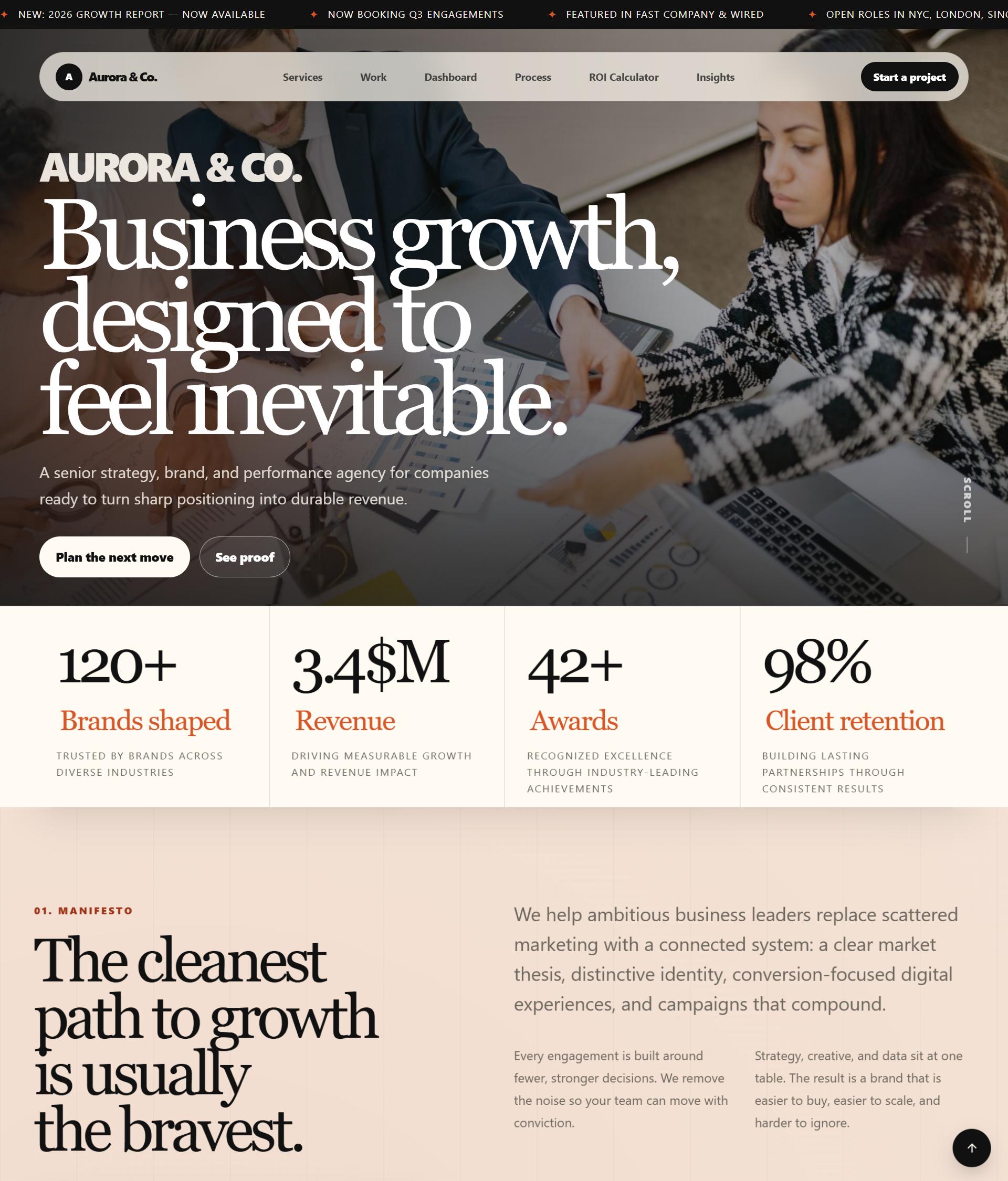 Aurora & Co agency theme design showcase