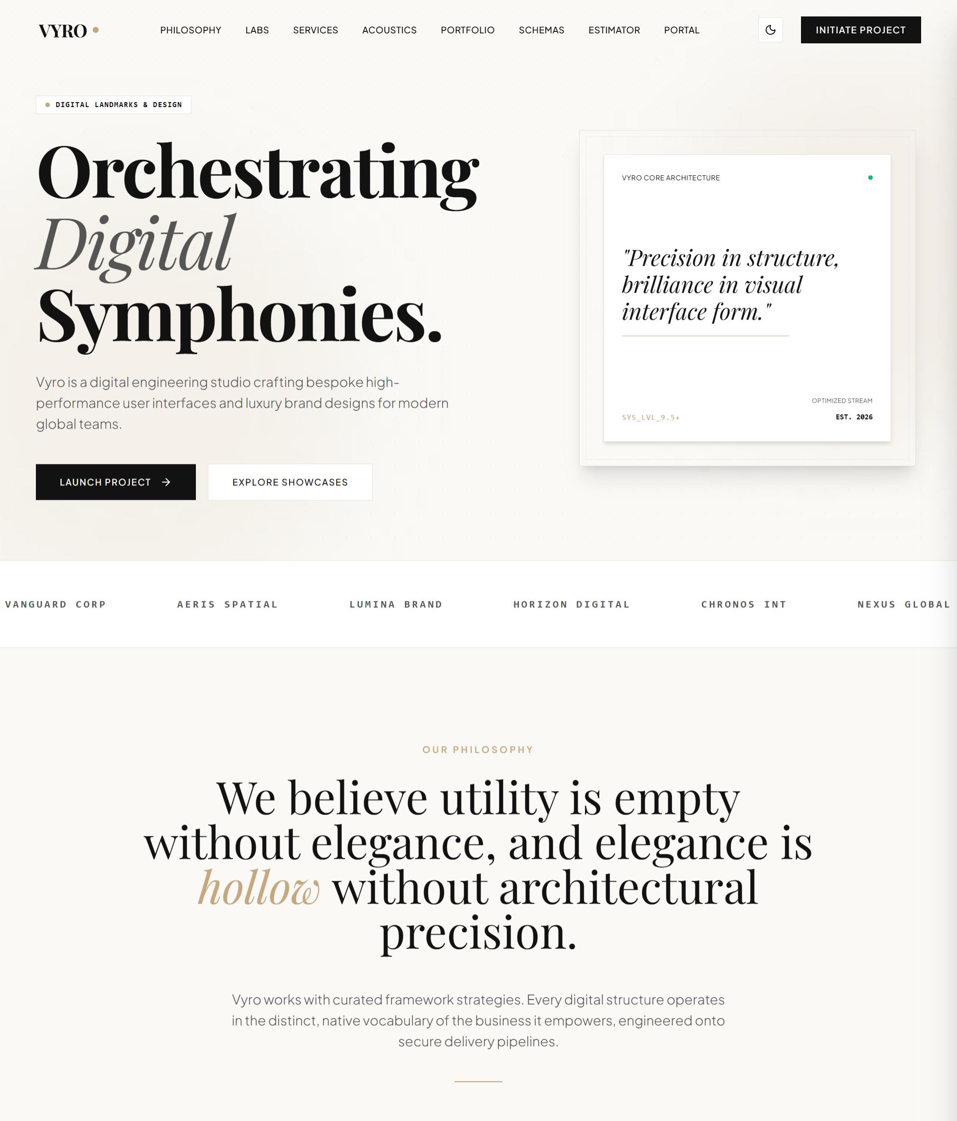 Vyro creative studio theme design overview